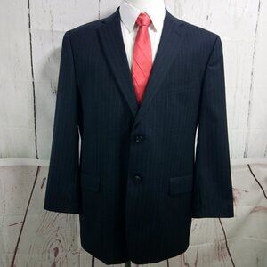 Jones New York Blue Striped Suit Blazer Sports Coa